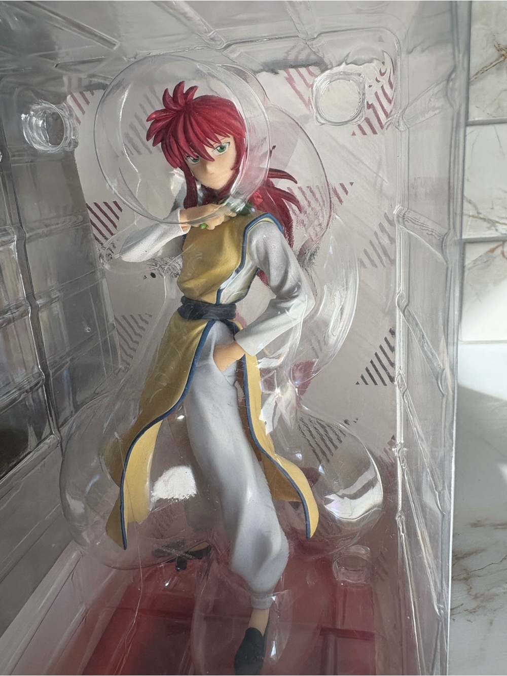 Kurama Anime Figure - Red Hair, White & Yellow Outfit